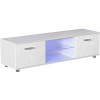 Vida Designs Cosmo Led Tv Cabinet Unit Stand 2 Door Storage Modern High Gloss 140Cm White