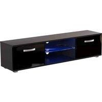 Vida Designs Cosmo Led Tv Cabinet Unit Stand 2 Door Storage Modern High Gloss 160Cm Black
