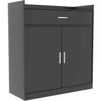 Vida Designs Dalby 2 Door 1 Drawer Shoe Cabinet Storage Cupboard Black