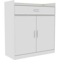 Vida Designs Dalby 2 Door 1 Drawer Shoe Cabinet Storage Cupboard White