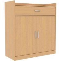 Vida Designs Dalby 2 Door 1 Drawer Shoe Cabinet Storage Cupboard Oak