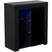 Vida Designs Azura 1 Door Led Sideboard Storage Cabinet Cupboard Buffett Black
