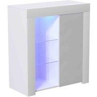 Vida Designs Azura 1 Door Led Sideboard Storage Cabinet Cupboard Buffett White & Grey