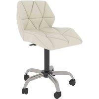 Vida Designs Geo Office Computer Chair Gaming Computer Height Adjustable Swivel Faux Leather, White