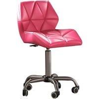 Vida Designs Geo Office Computer Chair Gaming Computer Height Adjustable Swivel Faux Leather, Pink