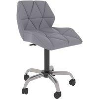 Vida Designs Geo Office Computer Chair Gaming Computer Height Adjustable Swivel Faux Leather, Grey