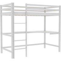 Vida Designs Sydney Bunk Bed 3Ft Single Bed With Desk White 90 X 190 Cm