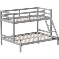 Vida Designs Sydney Tripler Sleeper Bunk Bed 3Ft Single & 4Ft Double Bed Grey 90 X 190 Cm & 135 X 190 Cm