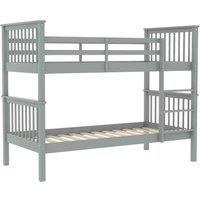 Vida Designs Milan Bunk Bed 3Ft Single Bed Detachable Grey 90 X 190 Cm