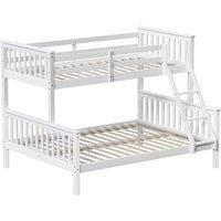 Vida Designs Milan Tripler Sleeper Bunk Bed Detachable 3Ft Single & 4Ft Double Bed White 90 X 190 Cm & 135 X 190 Cm