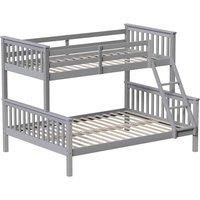 Vida Designs Milan Tripler Sleeper Bunk Bed Detachable 3Ft Single & 4Ft Double Bed Grey 90 X 190 Cm & 135 X 190 Cm