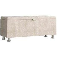 Vida Designs Valencia Storage Ottoman Chest With Lid Storage Box Trunk Crushed Velvet Champagne