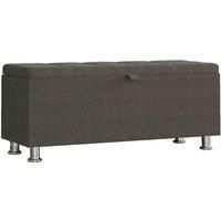 Vida Designs Valencia Storage Ottoman Chest With Lid Storage Box Trunk Dark Grey Linen