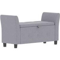 Vida Designs Seville Storage Ottoman Chest With Lid Storage Box Trunk Light Grey Linen