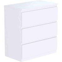 Vida Designs Denver 3 Drawer Chest Of Drawers Handle Free Modern Bedroom Furniture White