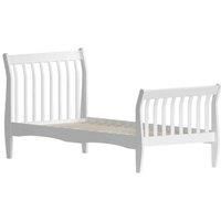 Junior Vida Orion 3Ft Single Solid Pine Wood Sleigh Bed White 90 X 190 Cm