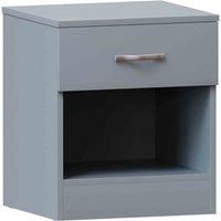 Vida Designs Riano 1 Drawer Bedside Table Cabinet Chest Modern Bedroom Furniture,, Grey, Grey