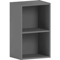 Vida Designs Oxford 2 Tier Cube Bookcase Storage Freestanding Shelving Display Unit, Grey, Grey