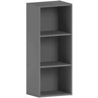 Vida Designs Oxford 3 Tier Cube Bookcase Storage Freestanding Shelving Display Unit, Grey, Grey