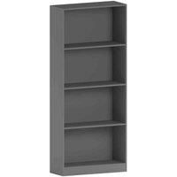 Vida Designs Cambridge 4 Tier Large Bookcase Storage Freestanding Shelving Display Unit Grey