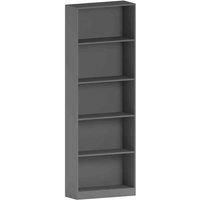 Vida Designs Cambridge 5 Tier Extra Large Bookcase Storage Freestanding Shelving Display Unit Grey
