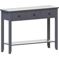Vida Designs Windsor 3 Drawer Console Table With Shelf Hallway Entryway Furniture Grey