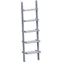 Vida Designs York 5 Tier Ladder Bookcase Freestanding Leaning Storage Shelving Display Unit Grey