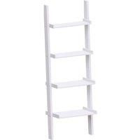 Vida Designs York 4 Tier Ladder Bookcase Freestanding Leaning Storage Shelving Display Unit White