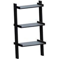 Vida Designs York 3 Tier Ladder Bookcase Freestanding Leaning Storage Shelving Display Unit Black