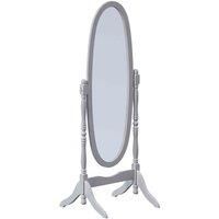 Vida Designs Nishano Oval Cheval Mirror Freestanding Swivel Makeup Vanity Mirror, Grey