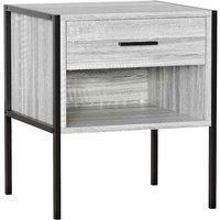 Vida Designs Brooklyn 1 Drawer Bedside Table Cabinet Chest Industrial Bedroom Furniture Grey