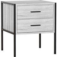 Vida Designs Brooklyn 2 Drawer Bedside Table Cabinet Chest Industrial Bedroom Furniture Grey