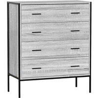 Vida Designs Brooklyn 4 Drawer Chest Of Drawers Clothes Storage Industrial Bedroom Furniture Grey