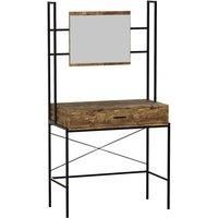 Vida Designs Brooklyn 1 Drawer Dressing Table Industrial Style Makeup Vanity Desk Dresser Dark Wood