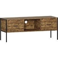 Vida Designs Brooklyn Tv Cabinet Unit Stand 2 Drawer Storage Industrial Style Dark Wood
