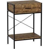 Vida Designs Brooklyn 1 Drawer Console Table With Shelf Industrial Hallway Entryway Furniture Dark Wood