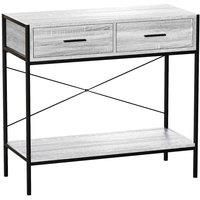 Vida Designs Brooklyn 2 Drawer Console Table With Shelf Industrial Hallway Entryway Furniture Grey