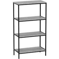 Vida Designs Brooklyn 4 Tier Bookcase Industrial Style Freestanding Display Shelving Unit Grey