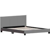 Vida Designs Lisbon 5Ft King Size Faux Leather Bed Grey 150 X 200 Cm