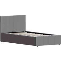 Vida Designs Lisbon 3Ft Single Faux Leather Ottoman Bed Grey 90 X 190 Cm