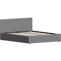 Vida Designs Lisbon 5Ft King Size Faux Leather Ottoman Bed Grey 150 X 200 Cm