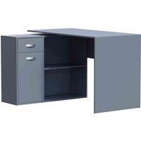 Vida Designs Longton Adjustable Computer Desk 1 Drawer 1 Door Shelf Storage Home Office Grey