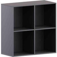 Vida Designs Durham 4 Cube Storage Bookcase Shelving Display Unit Black & Set Of 2 Cube Storage Basket Grey