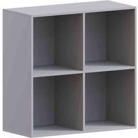 Vida Designs Durham 4 Cube Storage Bookcase Shelving Display Unit Grey & Set Of 2 Cube Storage Basket White