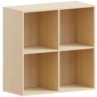 Vida Designs Durham 4 Cube Storage Bookcase Shelving Display Unit Oak & Set Of 2 Cube Storage Basket White