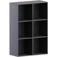 Vida Designs Durham 6 Cube Storage Bookcase Shelving Display Unit Black & Set Of 3 Cube Storage Basket White