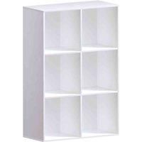 Vida Designs Durham 6 Cube Storage Bookcase Shelving Display Unit White & Set Of 3 Cube Storage Basket White