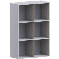 Vida Designs Durham 6 Cube Storage Bookcase Shelving Display Unit Grey & Set Of 3 Cube Storage Basket Grey