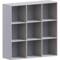 Vida Designs Durham 9 Cube Storage Bookcase Shelving Display Unit Grey & Set Of 5 Cube Storage Basket Grey