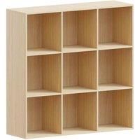 Vida Designs Durham 9 Cube Storage Bookcase Shelving Display Unit Oak & Set Of 5 Cube Storage Basket White